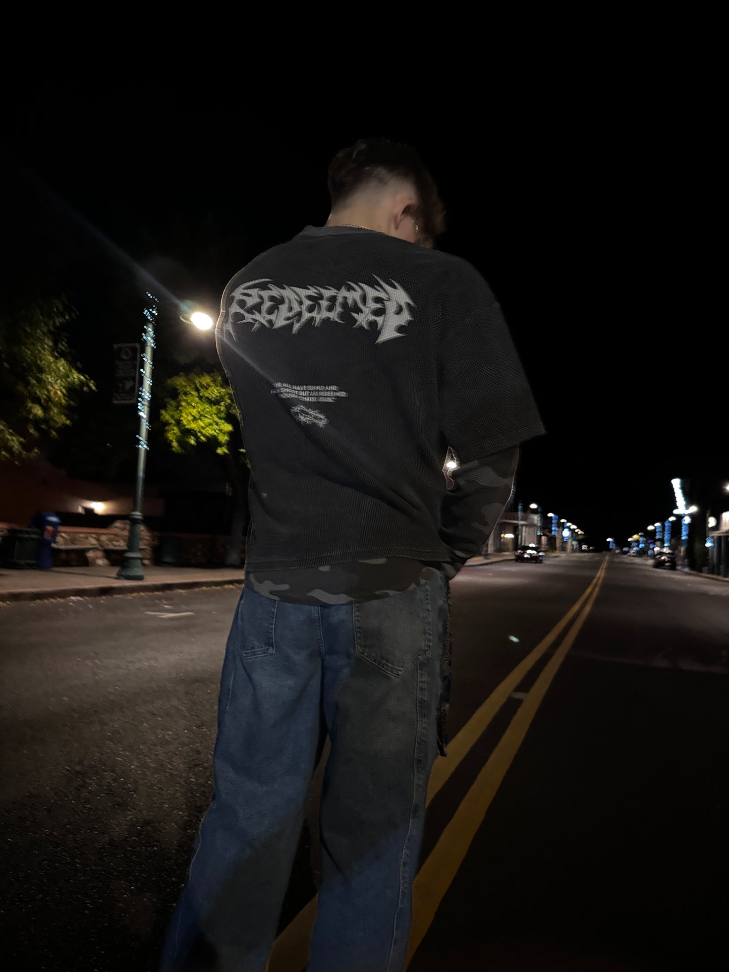 Waffle-Texture "Redeemed" T-Shirt