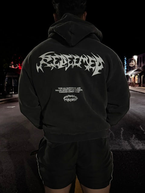 Zip-Through Boxy "Redeemed" Hoodie