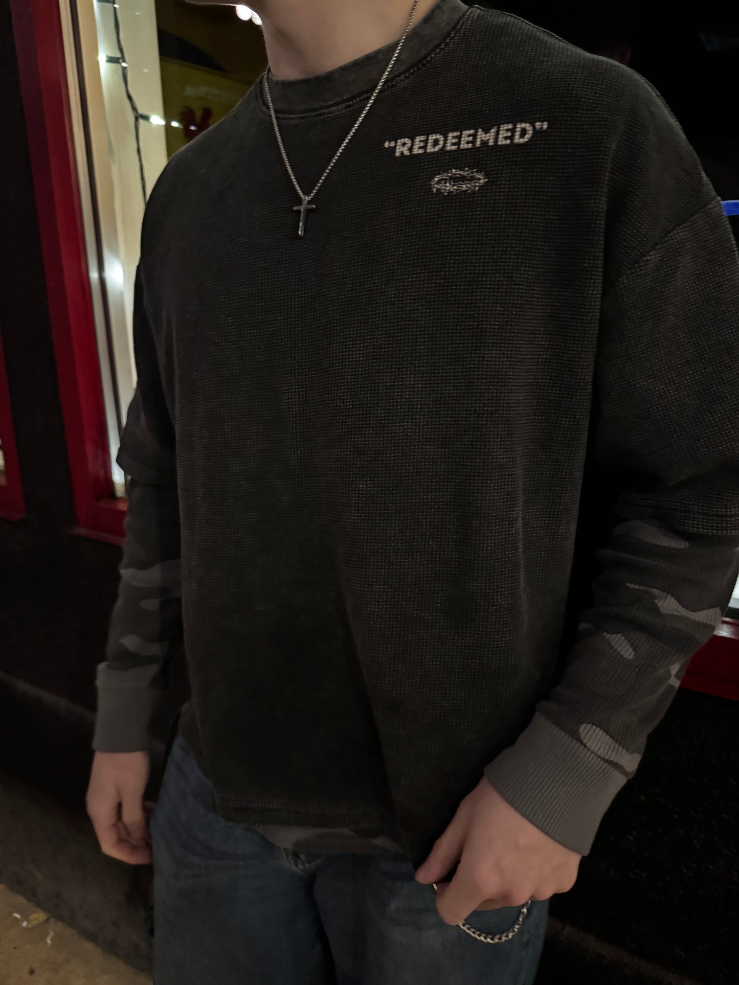 Waffle-Texture "Redeemed" T-Shirt