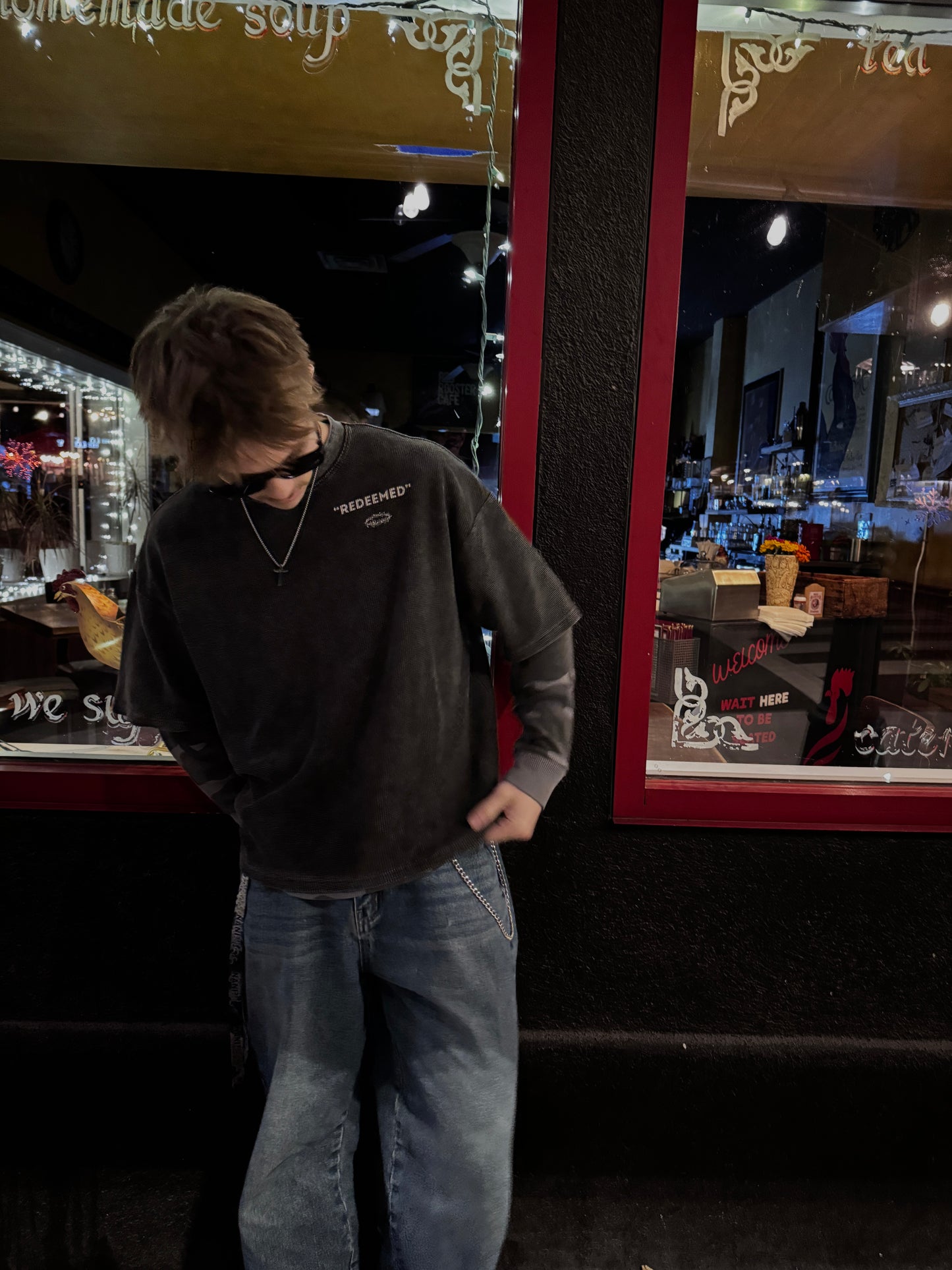 Waffle-Texture "Redeemed" T-Shirt